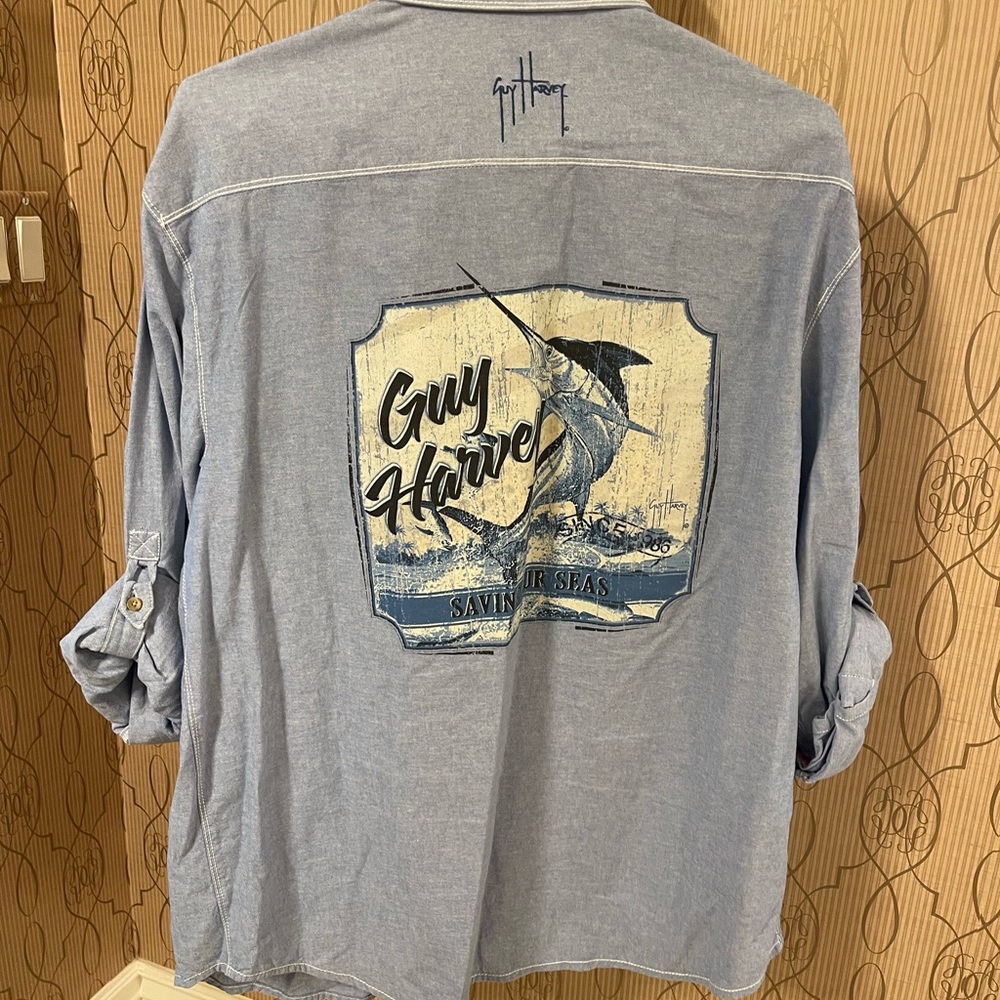 Men’s guy, Harvey, long sleeve button down shirt size L